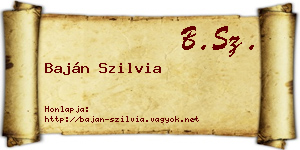 Baján Szilvia névjegykártya