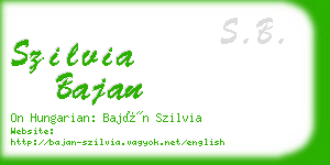 szilvia bajan business card